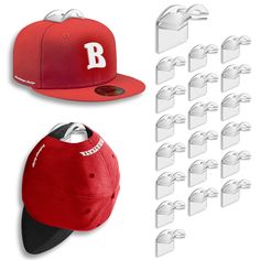 PRICES MAY VARY. Get Transformed with the Revolutionary 2-in-1 Hat Hook- Uniquely patented design allows you to display your baseball caps in two distinct ways. You can effortlessly hang them by their adjustable straps or proudly show off your favorite teams and brands on the front by hanging from the button - a feature not seen in other wall hat racks for baseball caps. Just Peel and Stick with No Damage to Walls - The self-adhesive baseball hat organizer for wall is designed to make organizing Hat Storage Ideas Wall, Diy Hat Hanger, Organize Baseball Hats, Wall Mounted Hat Rack, Wall Hat Racks, Hat Hangers, Hat Organizer, Hat Racks, Wall Hats