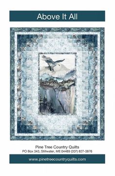 the cover of above it all quilt pattern, featuring an image of a seagull flying