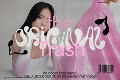 an advertisement for the original trash bag featuring a woman in a pink dress with her hands on her hips