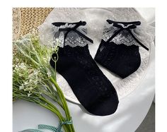 Perforated Lace Socksmeasurement is cm.Product Information Material: Cotton Blend100% Color: Black Lace Socks, Trendy Fashion Women, Kawaii Fashion, Daily Fashion, Product Information, Dress Shoes, Shoe Jewelry, Fashion Accessories, Socks