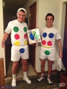 two people dressed up as clowns for halloween