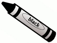 a black crayon with the word black written on it