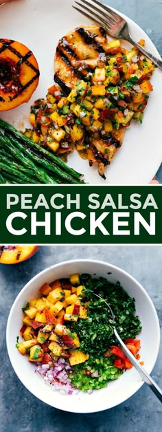 this is an image of peach salsa chicken