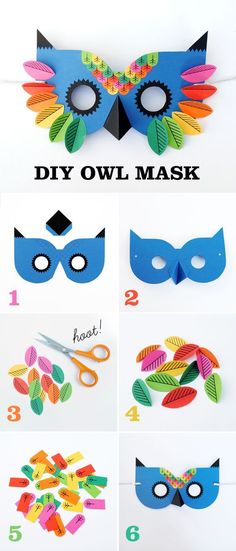 the instructions to make a paper owl mask