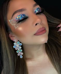 Edc Makeup, Cosmo School, Halloweenský Makeup, Butterfly Makeup, Carnival Makeup, Model Ideas