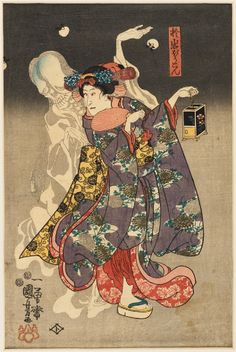 Halloween In Japan, Lantern Ghost, Utagawa Kuniyoshi, Japanese Woodcut