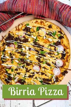 A closeup of Birria Pizza. Best Birria Recipe, Fusion Pizza, Beef Birria Recipe, Birria Recipe, Beef Birria, Pork Belly Tacos