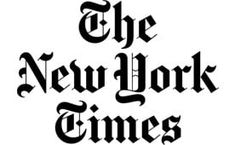 the new york times logo is shown in black and white, with an old - fashioned font