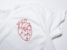 Here's a heart - real, anatomical and in right place. You can't live without one, so, if you don't have any here you can buy one. It's very cheap. ✔ Size: Look at the picture ✔ Gender: Unisex ✔ Material: × T-shirt: 100% Cotton, Combed Ring Spun × Sweatshirt: 80% Combed Ring Spun Cotton, 20% Polyester, Outer fabric 100% Cotton × I recommend to hand wash or delicate wash cycle this item. × Please note, that there will be little thread ends and pieces visible when item is inside out. ✔ About custom Realistic Heart Embroidery, Real Heart Embroidery, Embroidered Anatomical Heart, Heart T Shirt Design, Medical Embroidery Designs, Surgery Art, Heart Shirt Design, Trendy Christmas Gifts, The Gift Of Time