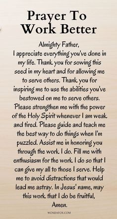 a prayer written on a wooden plaque with the words prayer to work better above it