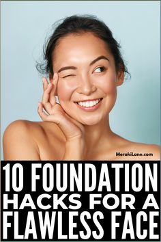 10 Brilliant Foundation Hacks for Beautiful Glowing Skin | If you want to learn how to apply and blend foundation so it's flawless and cake-free, this post is for you! We're sharing the best tips, tricks, and step by step tutorials to help you get that dewy, glowing, no-makeup makeup look! Click to learn foundation mistakes to avoid, how to prep your skin, and our best foundation application techniques to ensure your product doesn't settle into fine lines and looks smooth and sleek! How To Lighten Foundation, Foundation Hacks, Makeup Removal Tips, Beauty Blender How To Use, Beautiful Glowing Skin, Lashes And Brows, Foundation Tips, Nars Radiant Creamy Concealer, Foundation Application