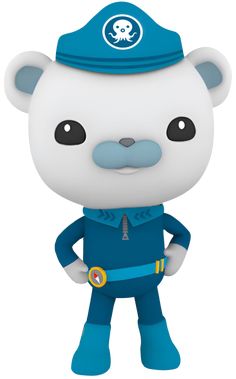 the octonauts pop vinyl figure is wearing a blue uniform and skull on it's chest