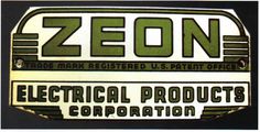 a sign that says zeon electrical products corporation