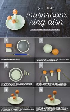 instructions to make a mushroom ring dish