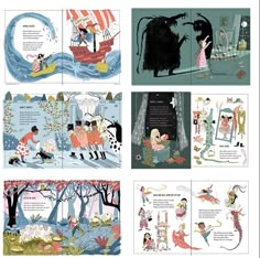 an image of children's books with illustrations on them