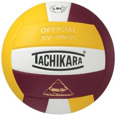 an orange, white and black volleyball on a white background