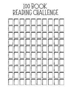 the book reading challenge is shown in this black and white image, with squares on it