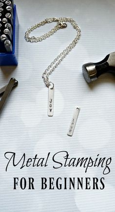 metal stamping for beginners on a sheet of paper next to a typewriter