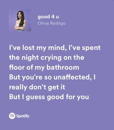 Good 4 U Olivia Rodrigo Lyrics, Olivia Rodrigo Lyrics Spotify, Olivia Rodrigo Spotify Lyrics, Sour Lyrics, Lyrics Olivia Rodrigo, Olivia Rodrigo Spotify, Sour By Olivia Rodrigo, Good 4 U Olivia Rodrigo, Good Lyrics