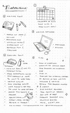 an open notebook with instructions on how to use the keyboard and writing tools in it