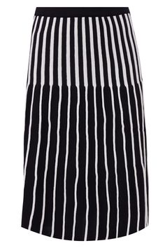 Elevate your wardrobe with the chic and versatile Jule Midi A-Form Skirt, featuring a striking black and ecru vertical stripe pattern. This elegant skirt combines classic design with modern style, making it a perfect addition to any fashion-forward wardrobe.  Crafted from high-quality fabric, the Jule Midi Skirt offers a comfortable and flattering fit that enhances your silhouette. The A-form design creates a graceful, flowing shape that moves beautifully with you, while the vertical stripes add Elegant Striped Relaxed Skirt, Elegant Striped Midi Skirt, Chic Vertical Stripes Midi Skirt, Black Skirt With Vertical Stripes For Summer, Knitted Skirt, Elegant Skirt, Form Design, Soft Textiles, Vertical Stripes