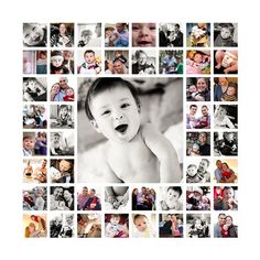 a collage of photos with babies and adults all over the place, in black and white