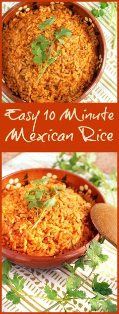 mexican rice with cilantro and parsley on top