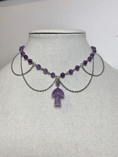 Beautiful elegant handmade amethyst necklace perfect for any occasion. Could be a lovely gift for a friend or family.  - beads are 6mm  - All jewelry is lead and nickel free.  - The necklace size is extendable - follow us on instagram to see how this necklace was made @wildvineshop Shipping from Canada Lavender Handmade Necklace, Cheap Handmade Lavender Necklace, Amethyst 8mm Beads Jewelry Gift, Adjustable Amethyst Beaded Necklace In Lavender, Purple Necklace With Adjustable Chain For Gift, Adjustable Purple Beaded Dangle Necklaces, Purple Amethyst Bead Jewelry, Lavender Amethyst Crystal Necklaces With Round Beads, Purple Amethyst Pendant Beaded Necklace