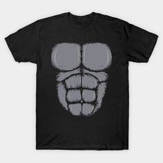 a black t - shirt with an image of a gorilla face