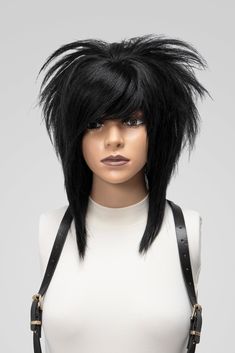 Medium Scene Hair, Wig Side Part, Spiky Hairstyles, Bang Wig, Hair Doo, Spiky Hair, Professional Hairstylist, Edgy Hair