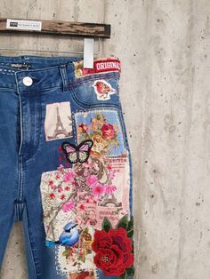 Vintage Boyfriend Jeans, Patched Denim Jeans, Reworked Clothing, Vintage Mom Jeans, Vintage Mom, Reworked Vintage, Denim Ideas