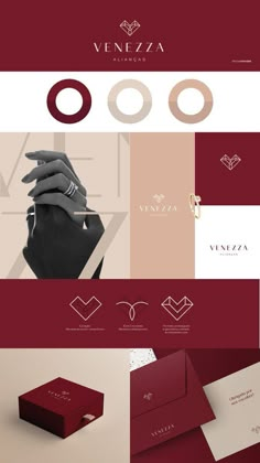 the logo and business card design for venezza, a luxury jewelry store in italy