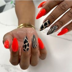 Accent Nail Designs, Elegant Touch Nails, Girls Nail Designs, Cheetah Print Nails, Plaid Nails, Sassy Nails, Ombre Acrylic Nails, Almond Nails Designs, Pretty Nail Art Designs