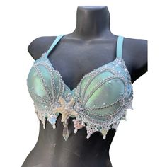 Mermaid Bra Top, Diy Mermaid Tail, Siren Costume, Seashell Mermaid, Seashell Bra, Mermaid Bra, Mermaid Top, Mermaid Halloween, Burlesque Costumes