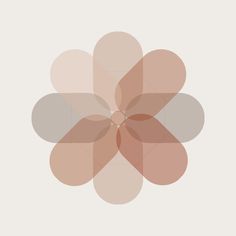 an abstract flower on a white background with brown and pink petals in the center,