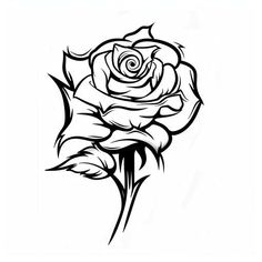 Simple Tattoo Tattoo Art Collection Spray Paint Designs, Inked Illustration, Rose Outline, Tattoo Master, Ornament Drawing, Tattoo Rose, Delicate Watercolor, Sailor Jerry, Simple Rose