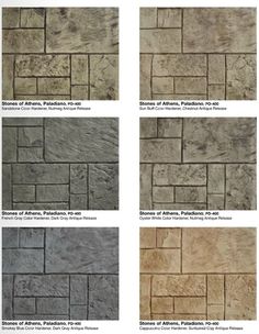 several different types of stone tiles