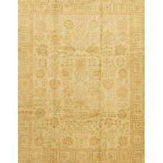 an antique rug with gold and beige colors