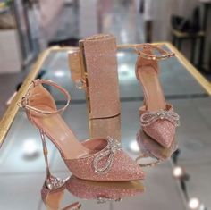 Casual Shoes Women Sneakers, Glass Heels, Pretty Heels, Glitter High Heels, Evening Accessories