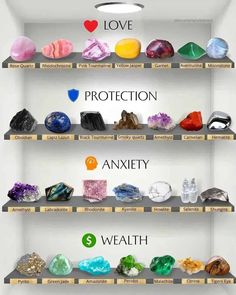 Different Types Of Crystals, Gemstones Chart, Crystal Healing Chart, Magia Das Ervas, Crystal Vibes, Witch Spirituality, Witch Spell Book, Crystals Healing Properties, Spiritual Crystals