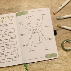 an open exercise book sitting on top of a wooden table