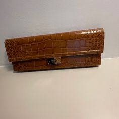 Ralph Lauren Clutch In Excellent Condition And Unused, It Has Minor Scratches Noticeable When Zooming On A Picture. Tag And Certification Card Inside Clutch As Sent From The Store. Luxury Retail Store, Ralph Lauren Leather, Ralph Lauren Collection, Camel Color, The Store, Retail Store, Luxury Retail, Leather Clutch, Clutch Handbag