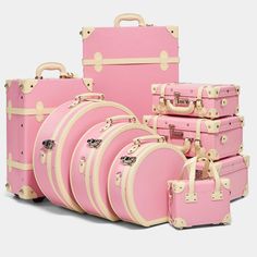 The Entrepreneur - Pink Check In Spinner – Steamline Luggage Steamline Luggage, Luxury Luggage, Leather Suitcase, Luggage Case, Pink Body, Hat Boxes, Vanity Case, Camera Case, Luggage Sets