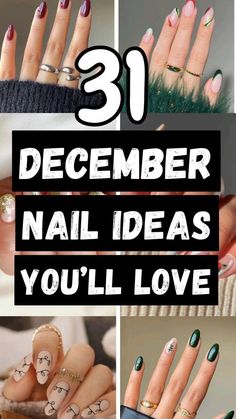 Dec Nail Ideas, Dipped Holiday Nails, Cute Nails December, November Into December Nails, Nail Colors For December 2023, Dipped Nail Ideas For Christmas, Simple December Nail Designs, December Nails Not Christmas, 2024 December Nails