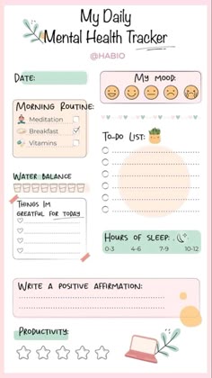 the daily planner for mental health tracker