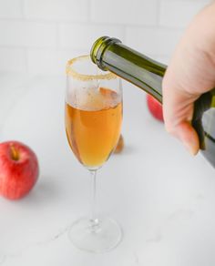 Apple Cider Mimosas - Cocktails and Appetizers Apple Cider Mimosa Recipe, Cider Mimosas, Apple Cider Mimosa, Mimosa Cocktail, Cocktail Pitcher, Thanksgiving Drinks, Thanksgiving And Christmas