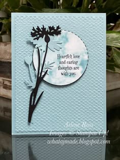 a card with a flower on it that says, heartth love and caring longings are will you