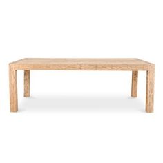 a wooden table on a white background with no one in it's place to sit