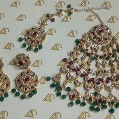 Designer Samreen Vance Gold-Plated Jewelry. Only Worn Once. Beautiful Design Worn By Top Pakistani Actresses And Models. Set Comes With Earrings, Teeka & Jhumar Elegant Multicolor Sets With Latkans, Pakistani Actress, Gold Design, Gold Plated Jewelry, Bridal Jewelry, Beautiful Design, Gold Plate, Plating, Women Jewelry