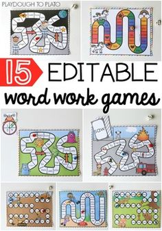 the 25 printable word work games for kids to practice their letters and numbers with